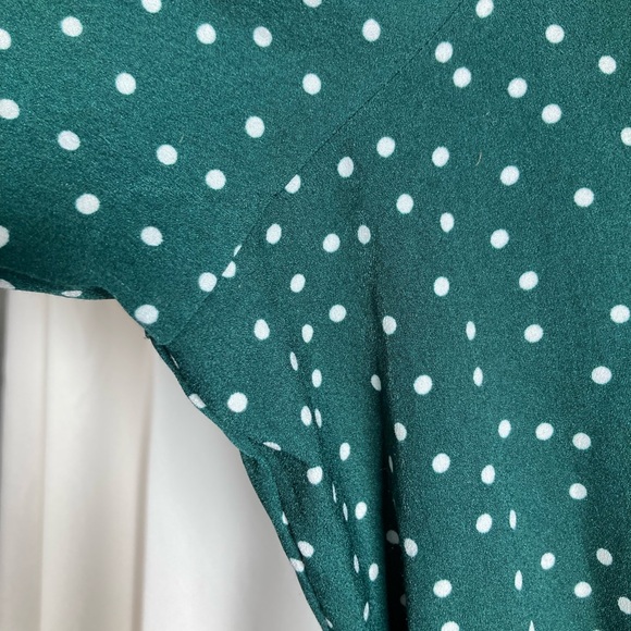 Uguest Green Polka Dot Long Sleeve Ruffle Dress Holiday Sz XXXL - Picture 5 of 14